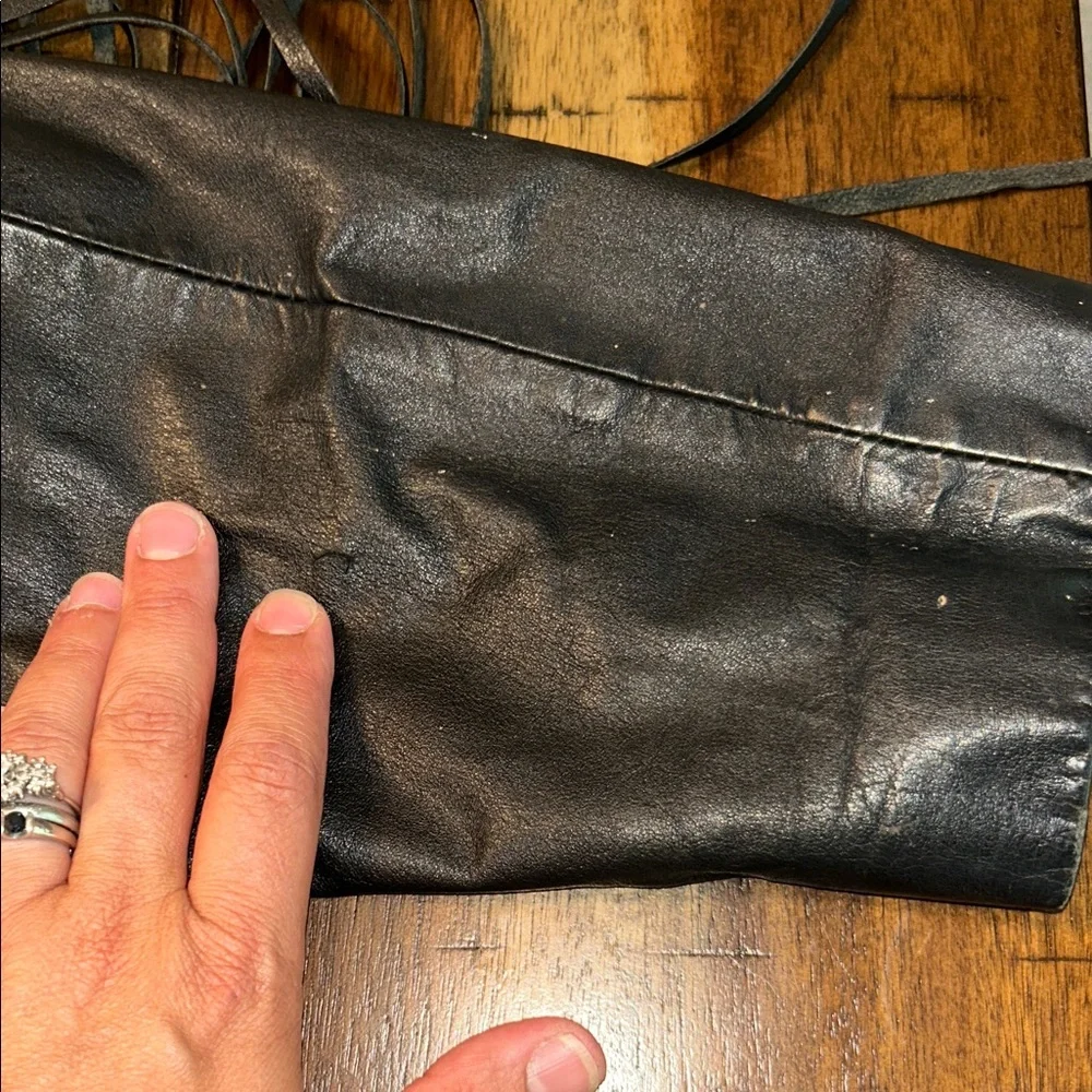 Chia 100% Leather Black Fringe Jacket – Women’s L - Picture 10 of 11